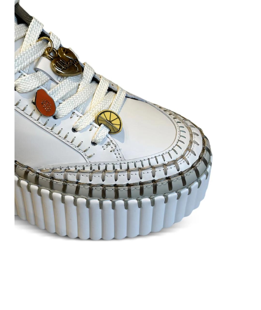 CHLOE Зеленые кожаные кроссовки, фото 4