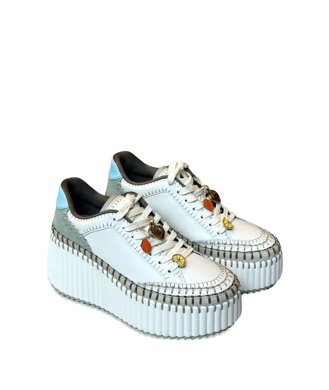 CHLOE Зеленые кожаные кроссовки, фото 2