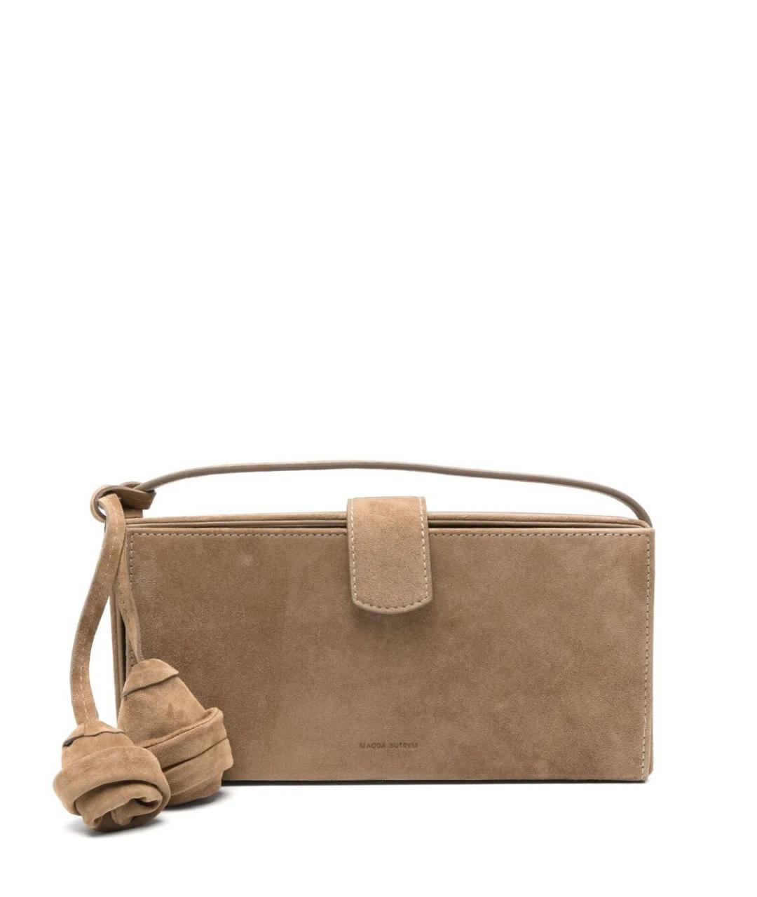 MAGDA BUTRYM Бежевая замшевая сумка с короткими ручками, фото 1