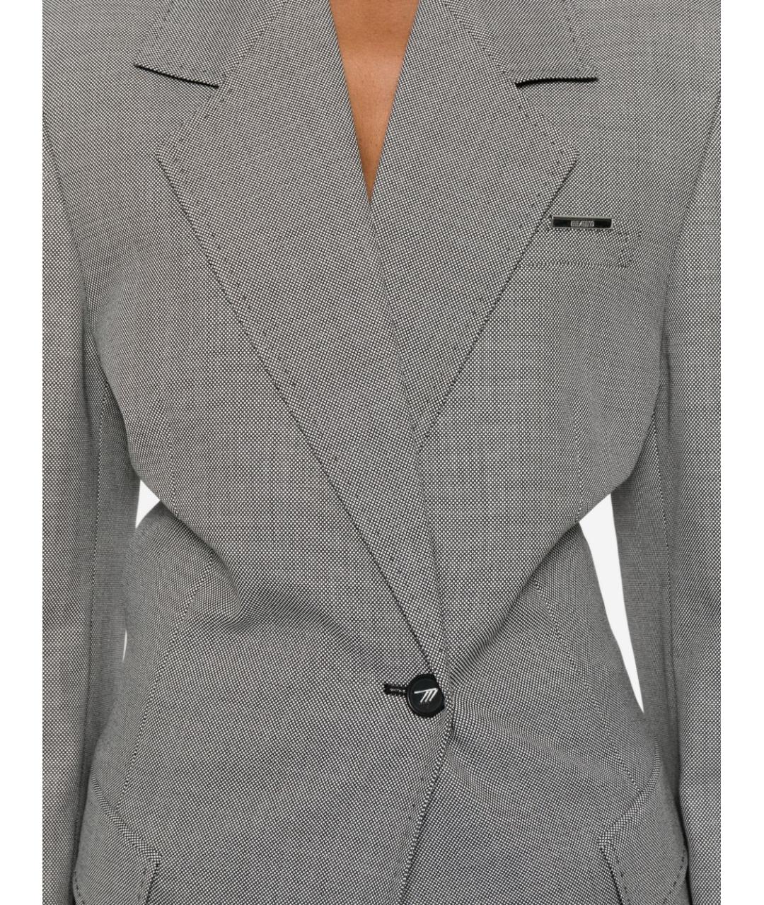 THE ATTICO Серый шерстяной жакет/пиджак, фото 2