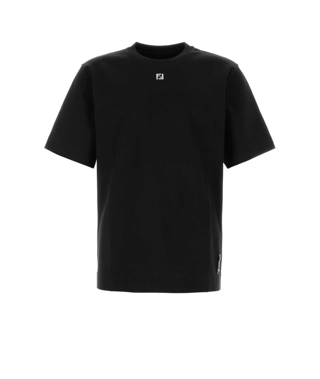 FENDI Черная хлопковая футболка, фото 1
