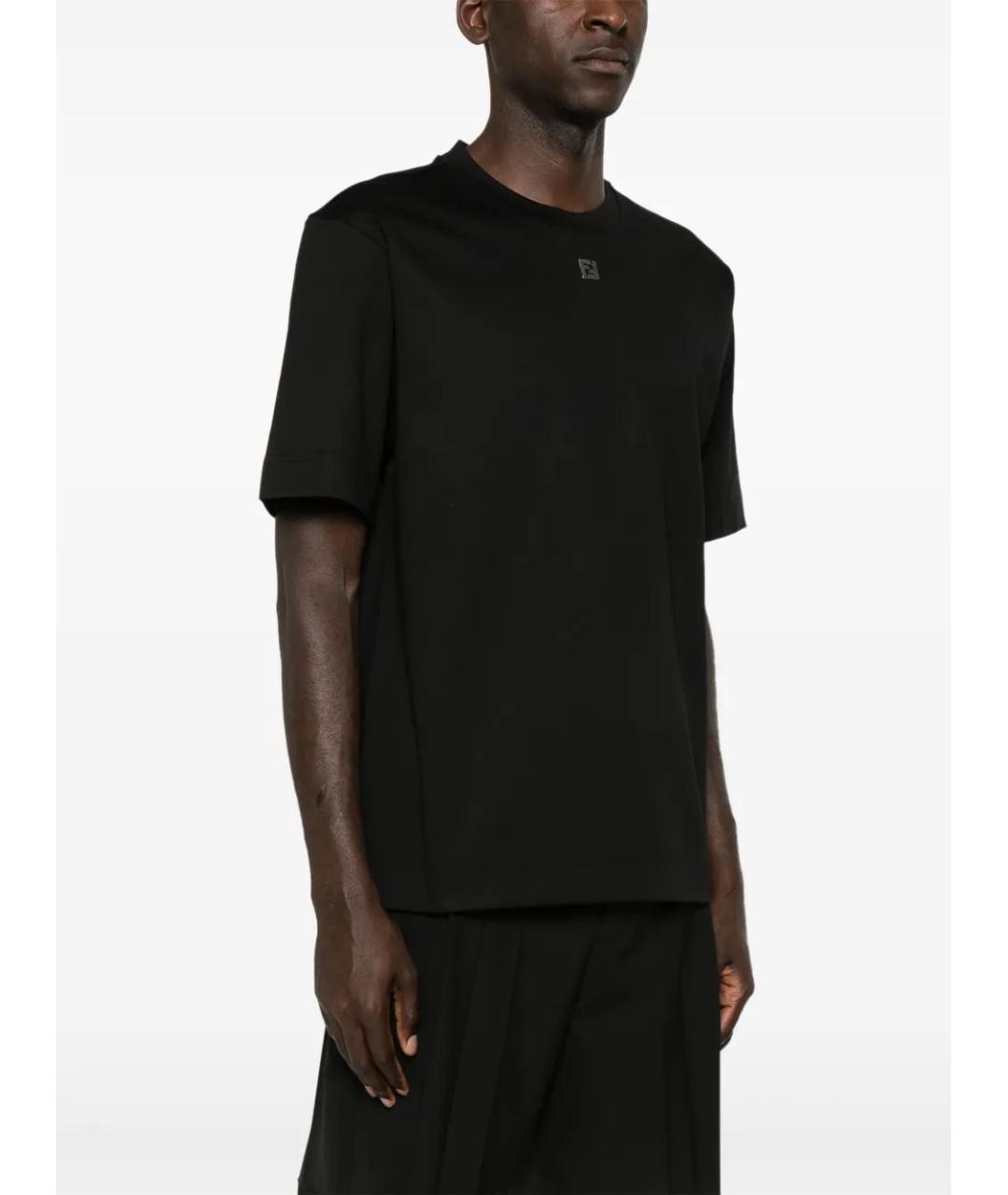 FENDI Черная хлопковая футболка, фото 3