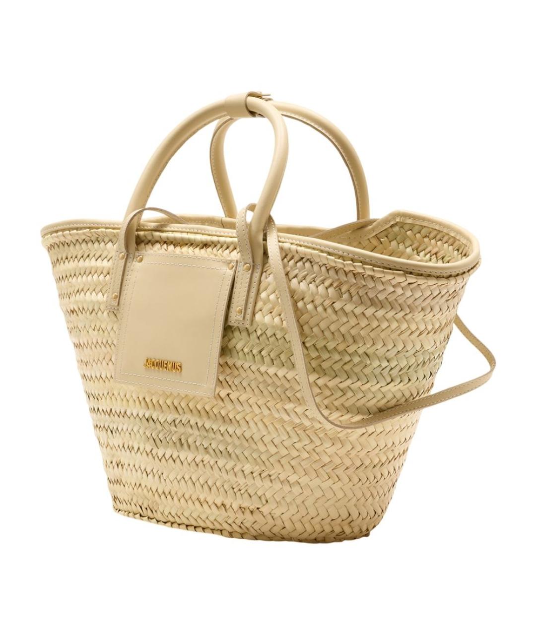 JACQUEMUS Белая пелетеная сумка тоут, фото 2