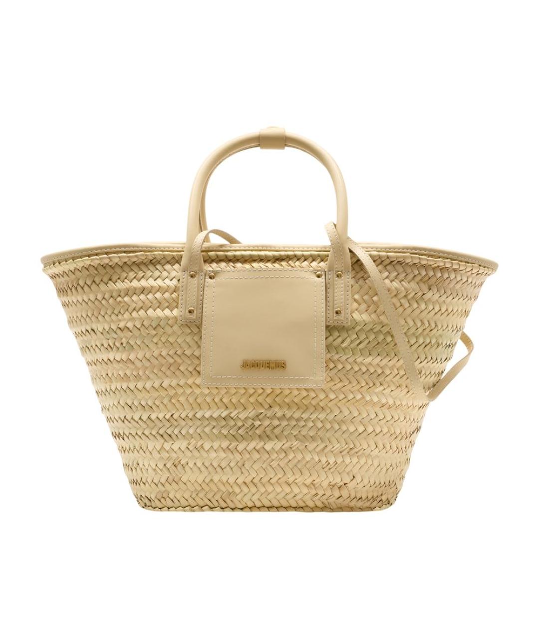 JACQUEMUS Белая пелетеная сумка тоут, фото 1