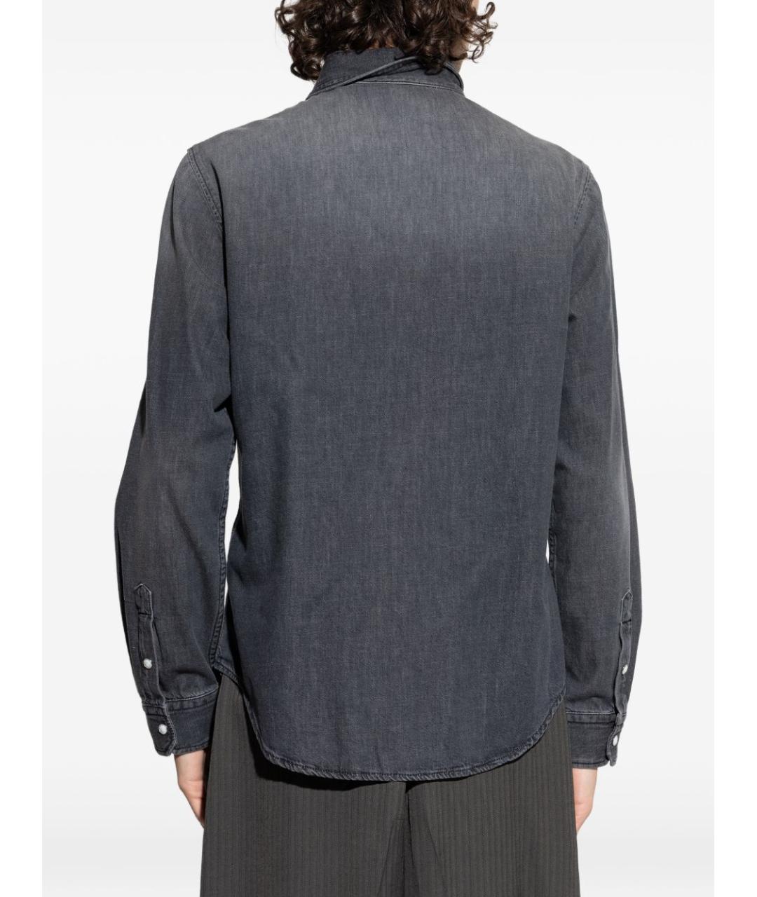 VERSACE Серая хлопковая кэжуал рубашка, фото 2