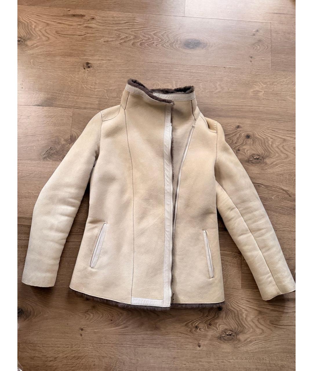 BLANCHA Бежевая замшевая дубленка, фото 8