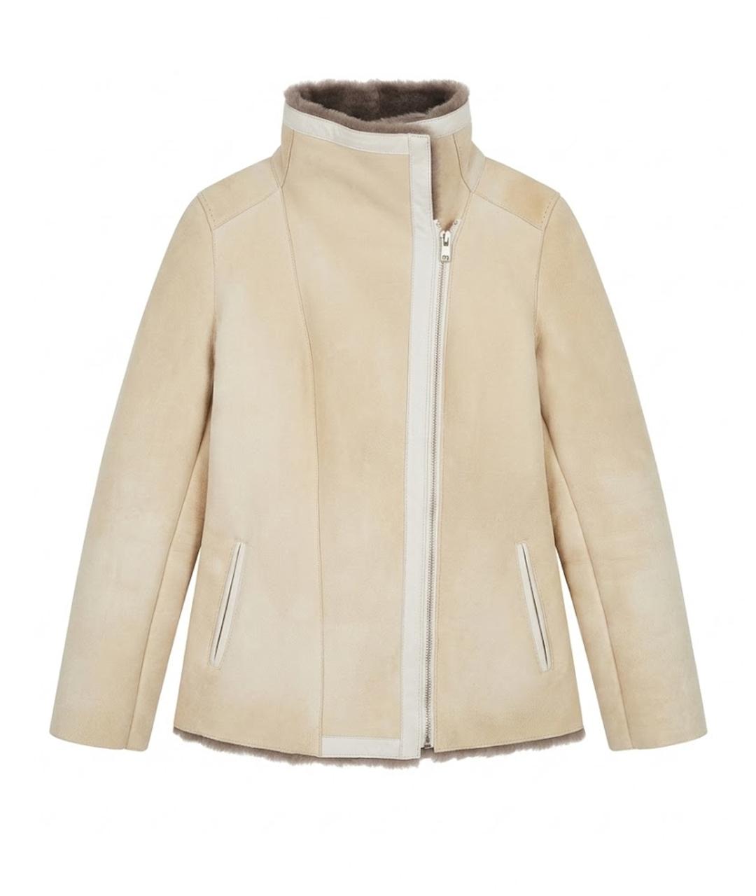 BLANCHA Бежевая замшевая дубленка, фото 1