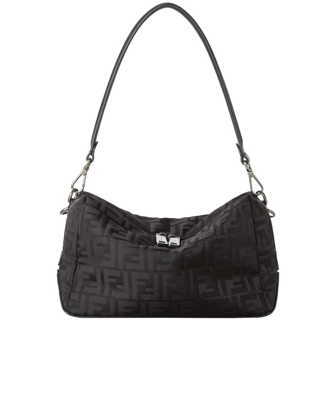 FENDI Черная тканевая сумка на плечо, фото 1