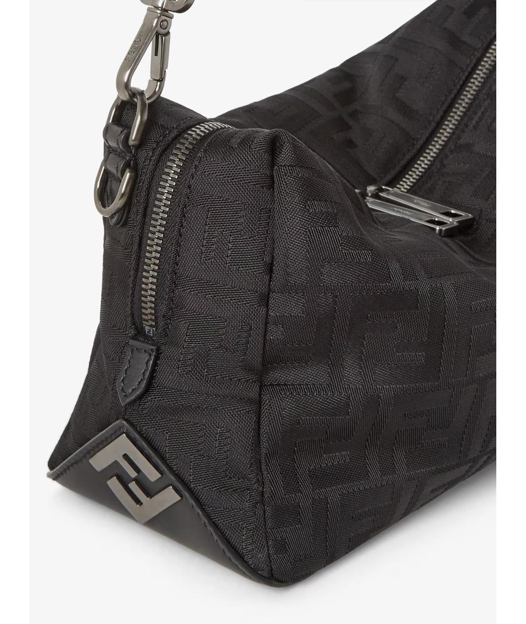 FENDI Черная тканевая сумка на плечо, фото 5
