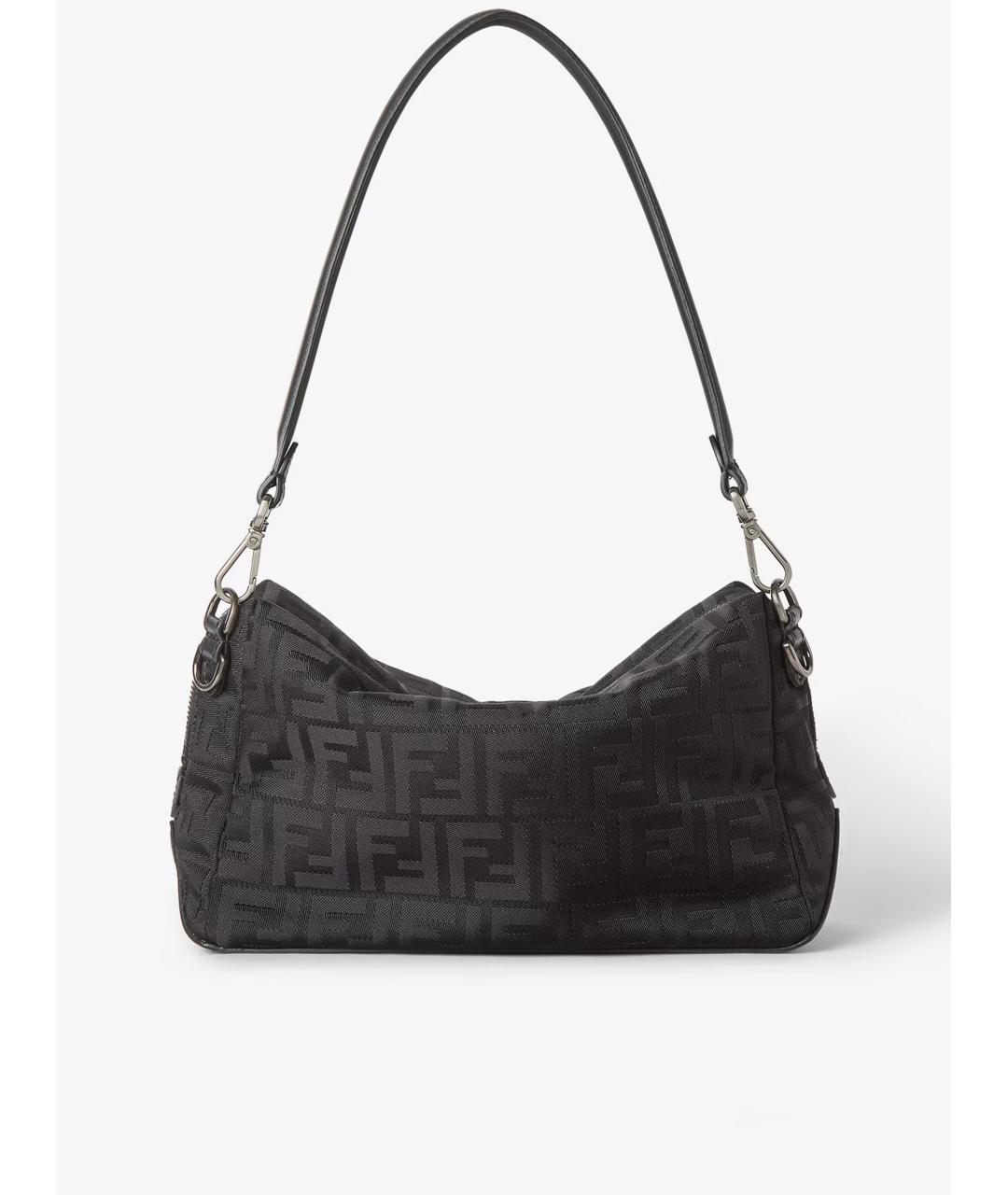 FENDI Черная тканевая сумка на плечо, фото 3