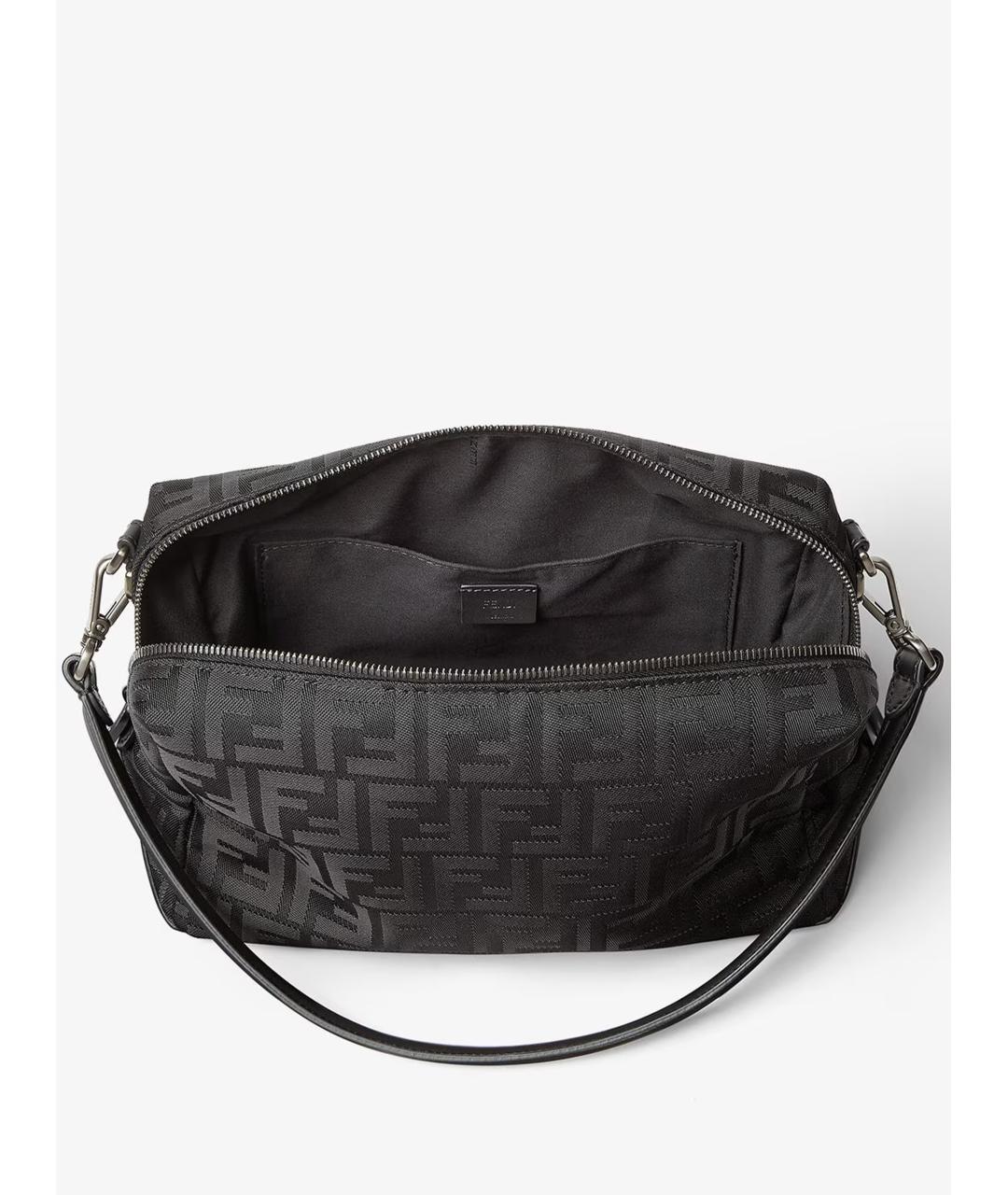 FENDI Черная тканевая сумка на плечо, фото 4