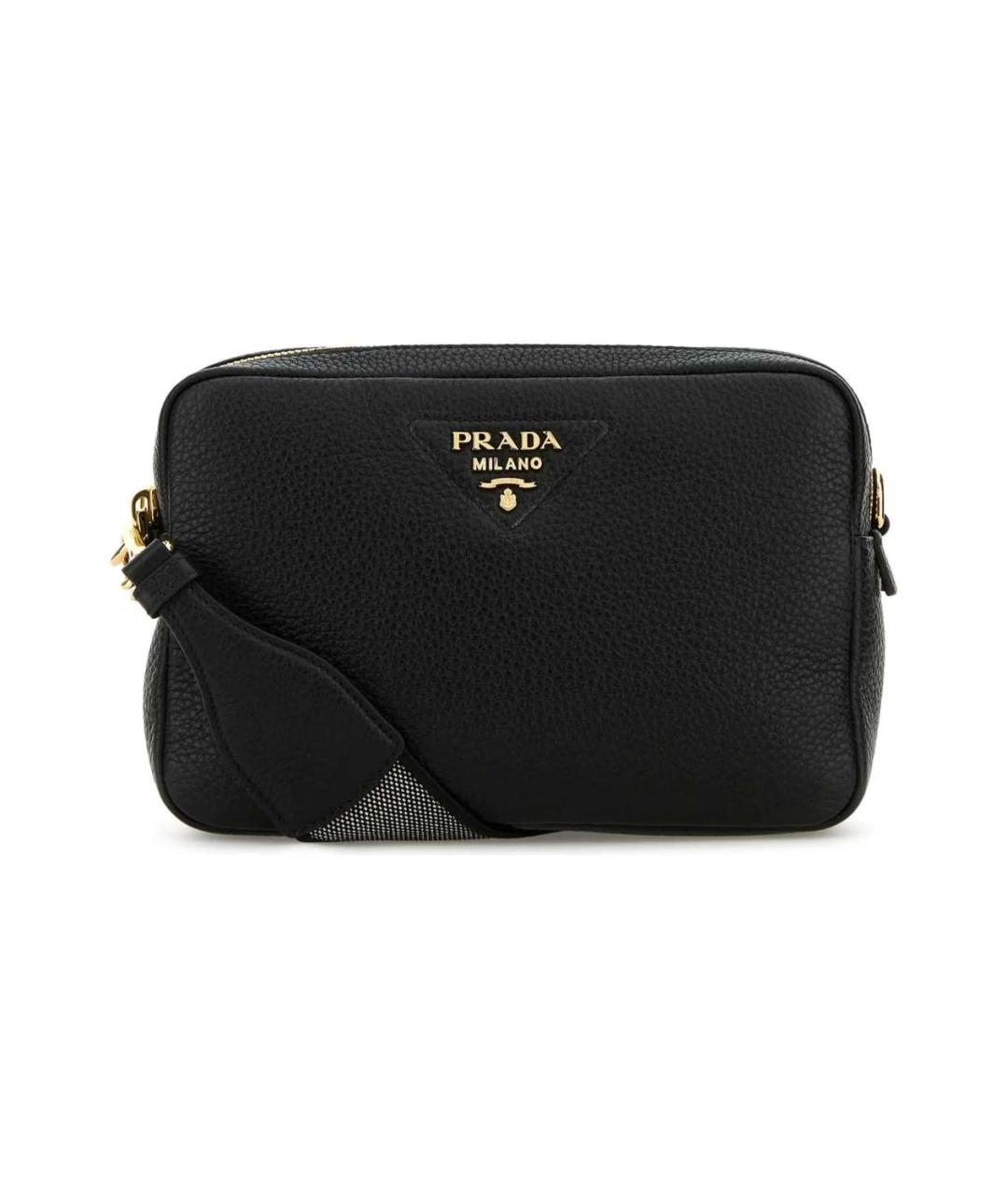 PRADA Черная кожаная сумка через плечо, фото 1