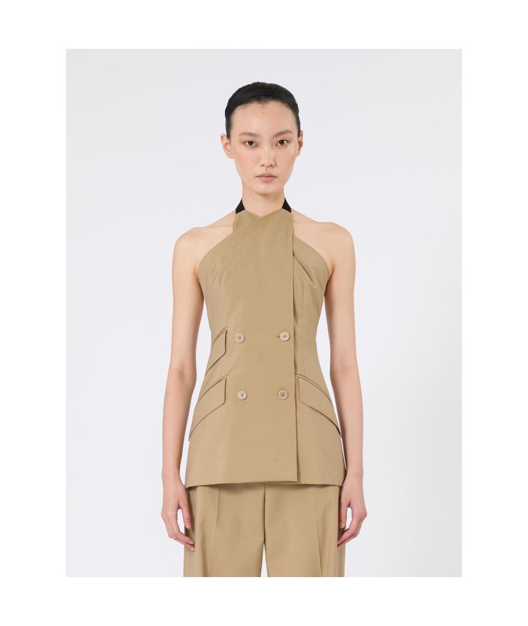 MAX MARA Бежевая шерстяная жилетка, фото 2