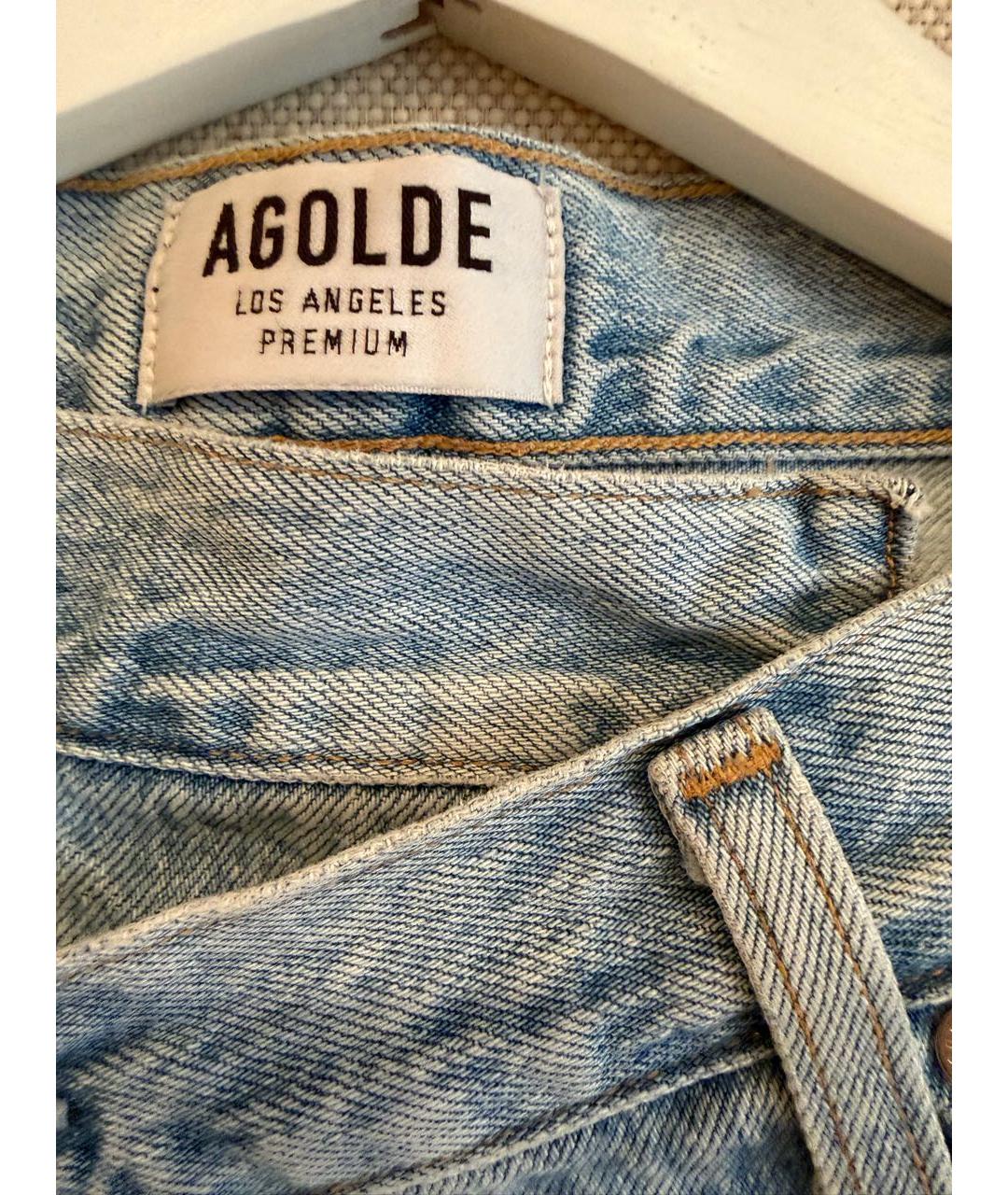 AGOLDE Голубые хлопковые прямые джинсы, фото 5