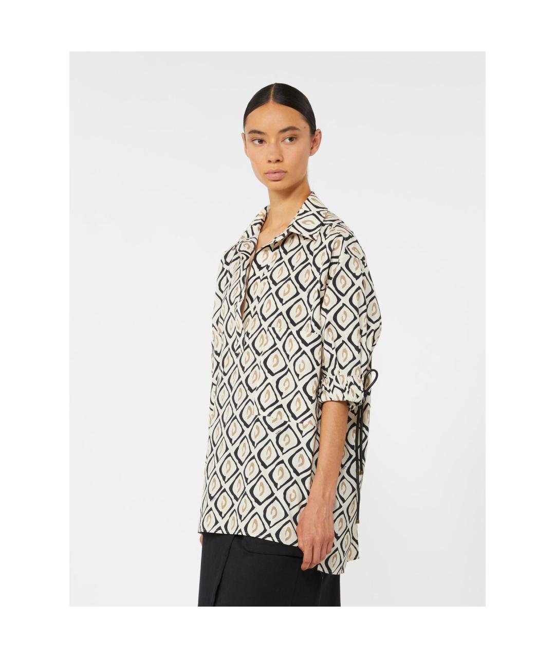 MAX MARA Бежевая хлопковая рубашка, фото 2