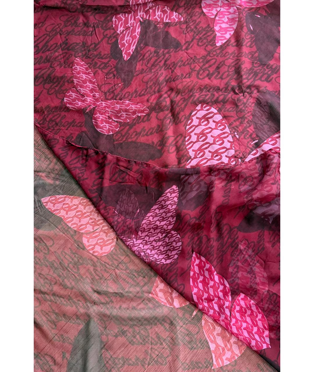 CHOPARD Розовый шелковый шарф, фото 7