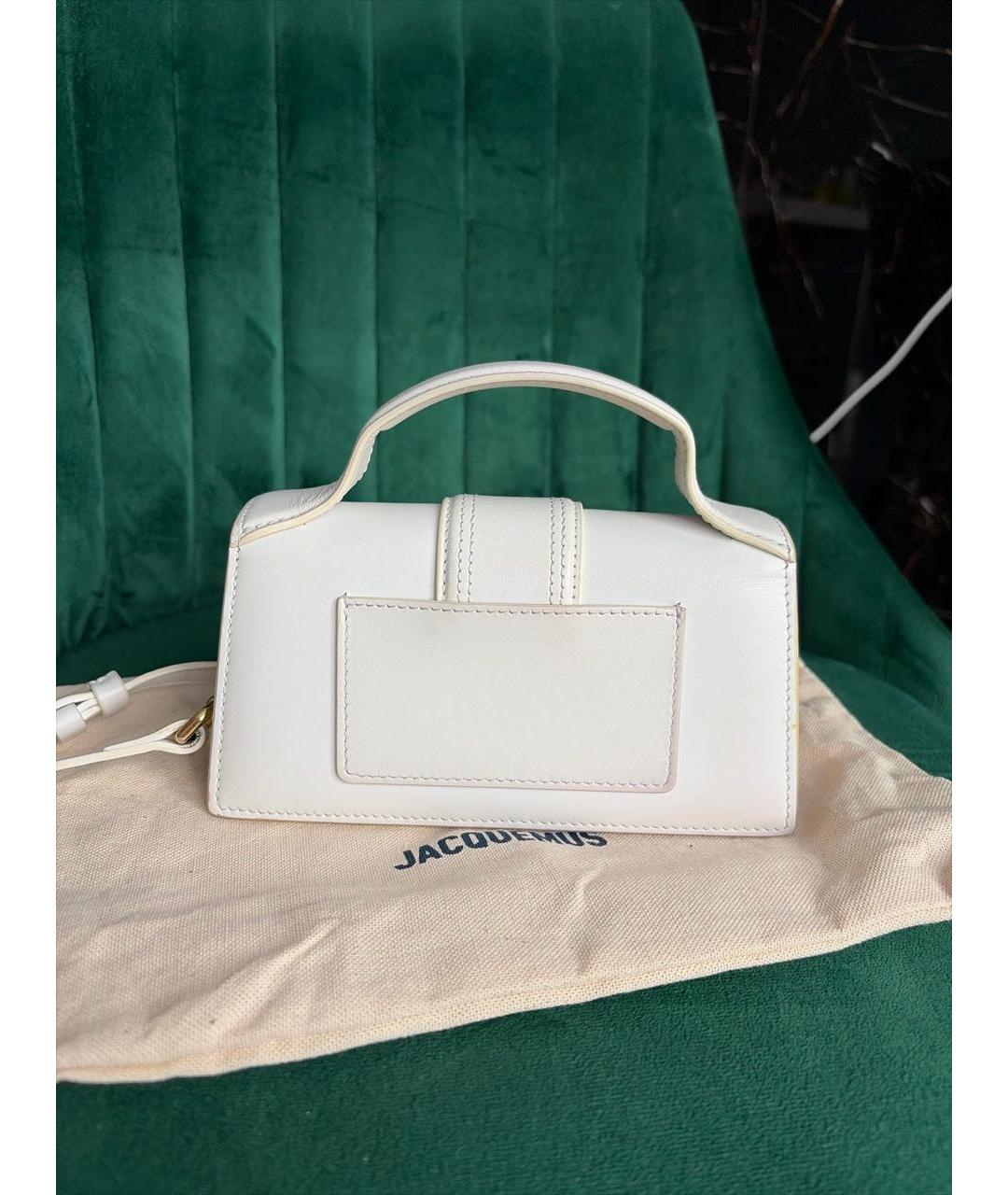 JACQUEMUS Белая кожаная сумка через плечо, фото 3