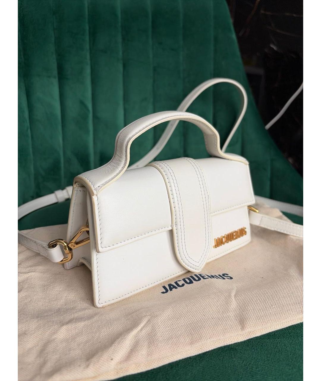 JACQUEMUS Белая кожаная сумка через плечо, фото 2
