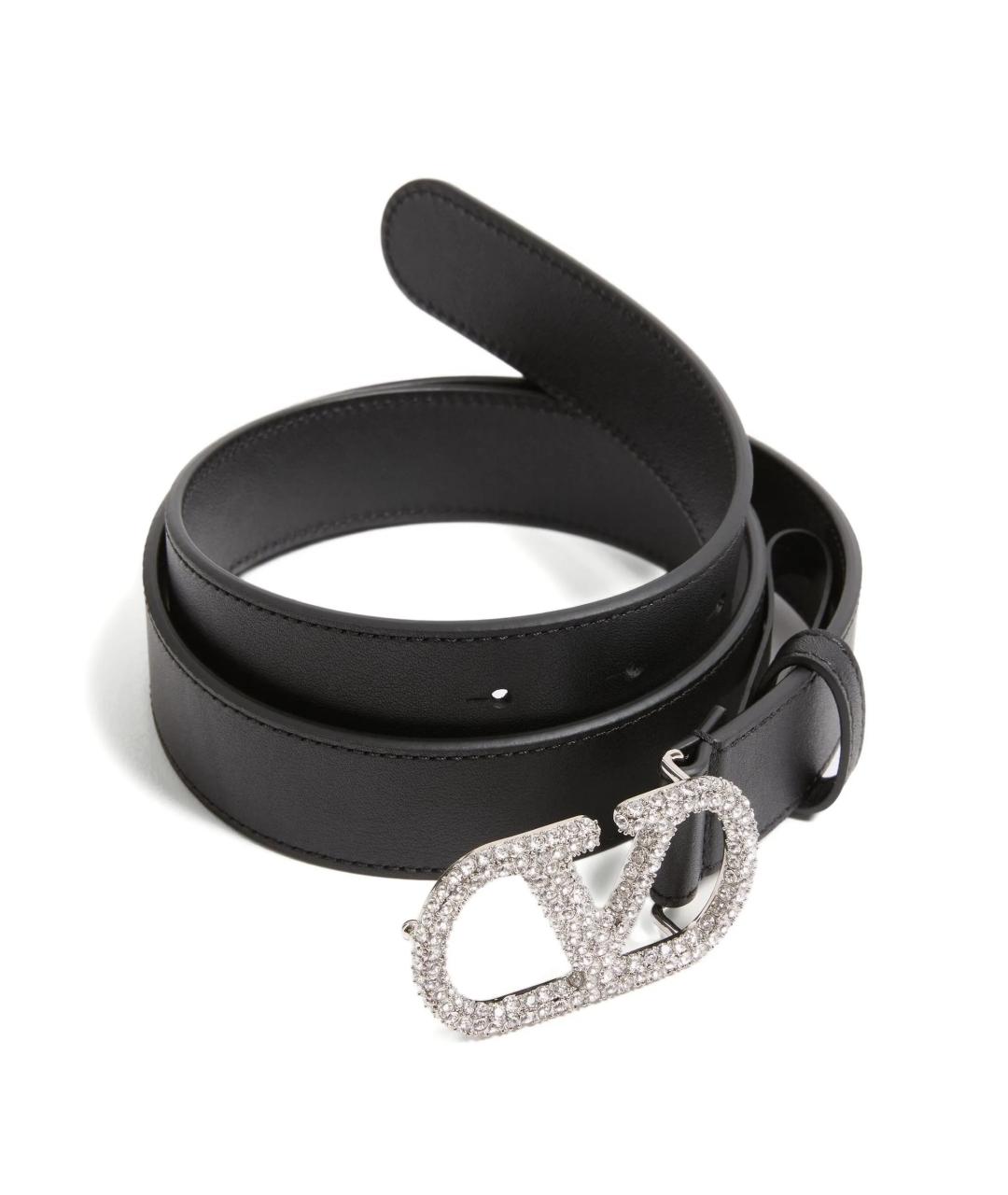 VALENTINO Черный кожаный ремень, фото 2