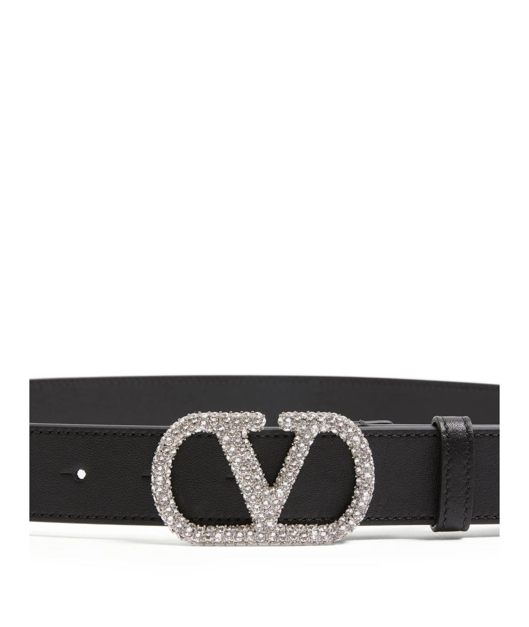 VALENTINO Черный кожаный ремень, фото 3