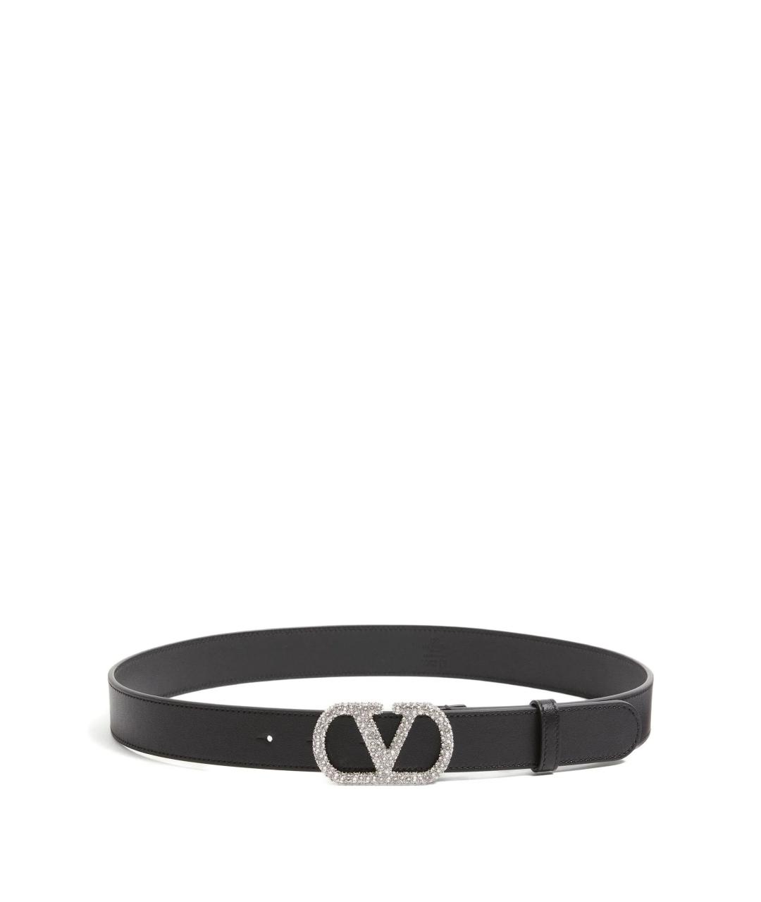 VALENTINO Черный кожаный ремень, фото 1