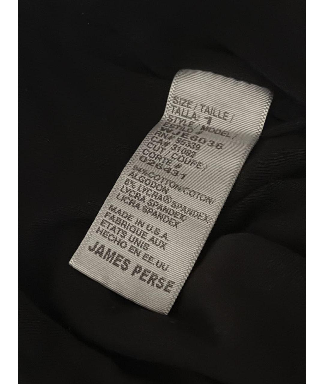 JAMES PERSE Черное хлопко-эластановое повседневное платье, фото 4