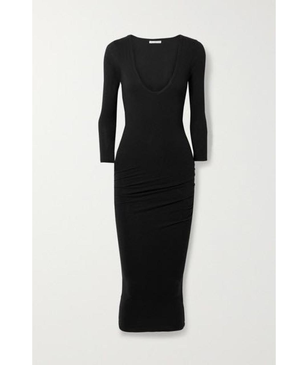 JAMES PERSE Черное хлопко-эластановое повседневное платье, фото 2