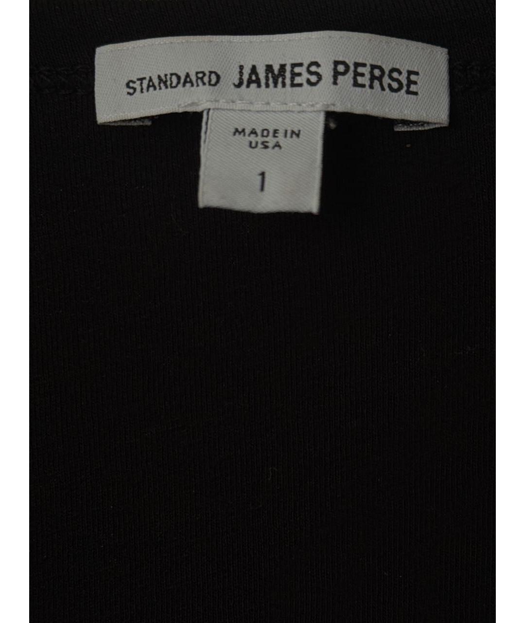 JAMES PERSE Черное хлопко-эластановое повседневное платье, фото 3