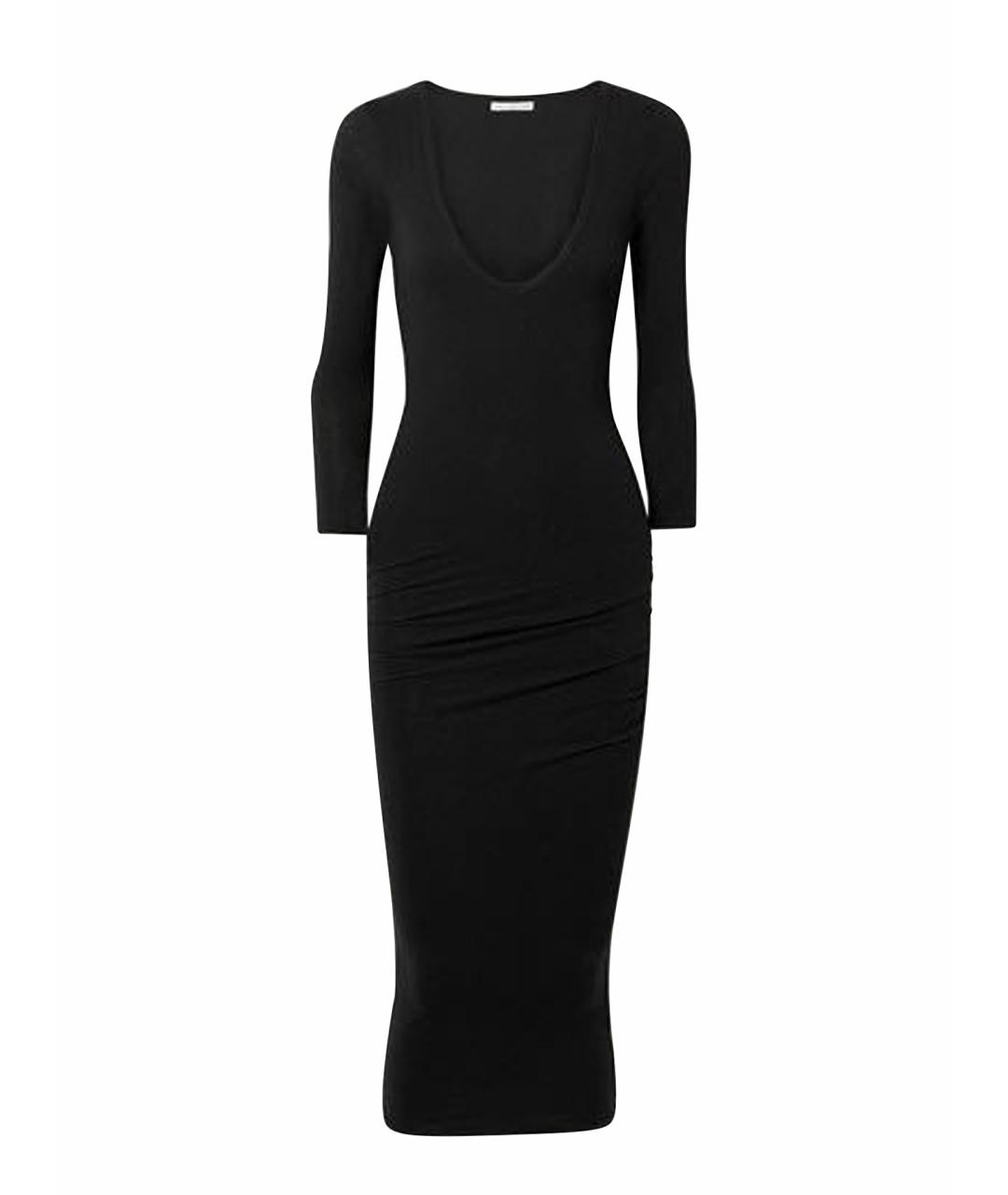 JAMES PERSE Черное хлопко-эластановое повседневное платье, фото 1