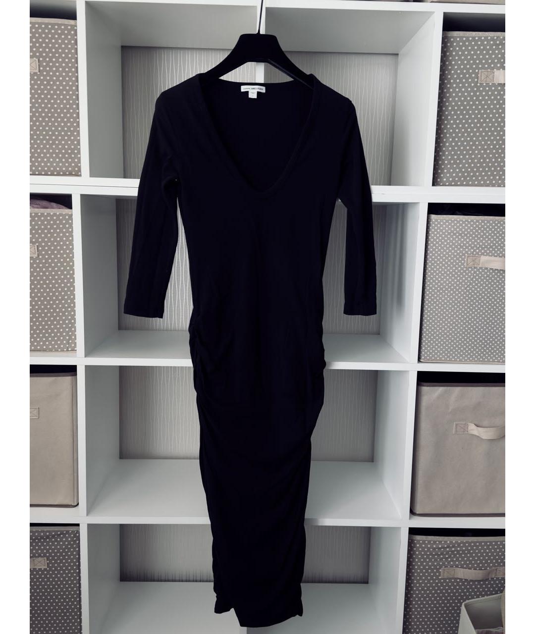 JAMES PERSE Черное хлопко-эластановое повседневное платье, фото 7