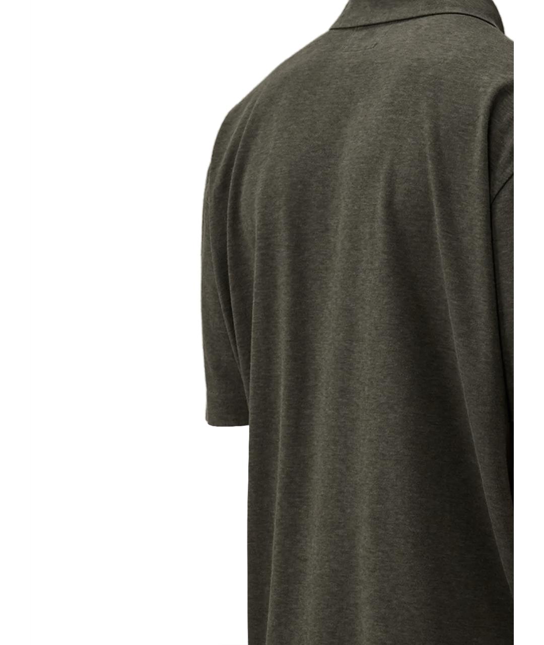 CP COMPANY Хаки хлопковое поло с коротким рукавом, фото 3