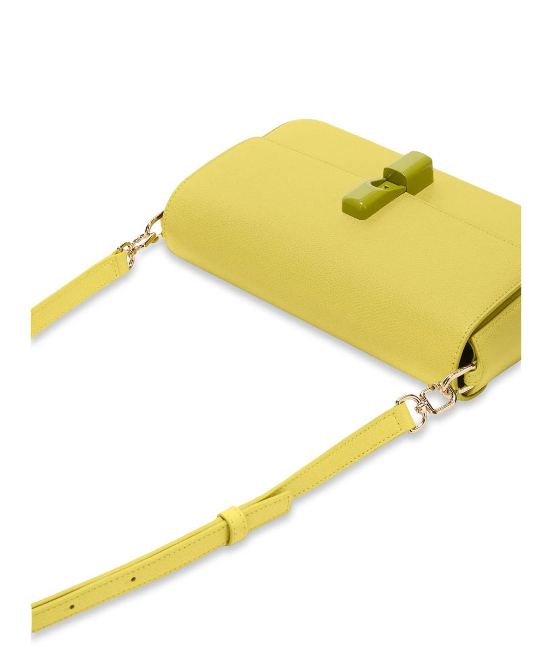 FURLA Желтая кожаная сумка через плечо, фото 3