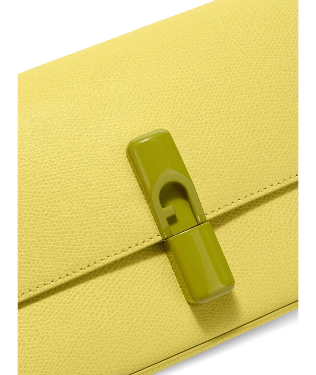 FURLA Желтая кожаная сумка через плечо, фото 5