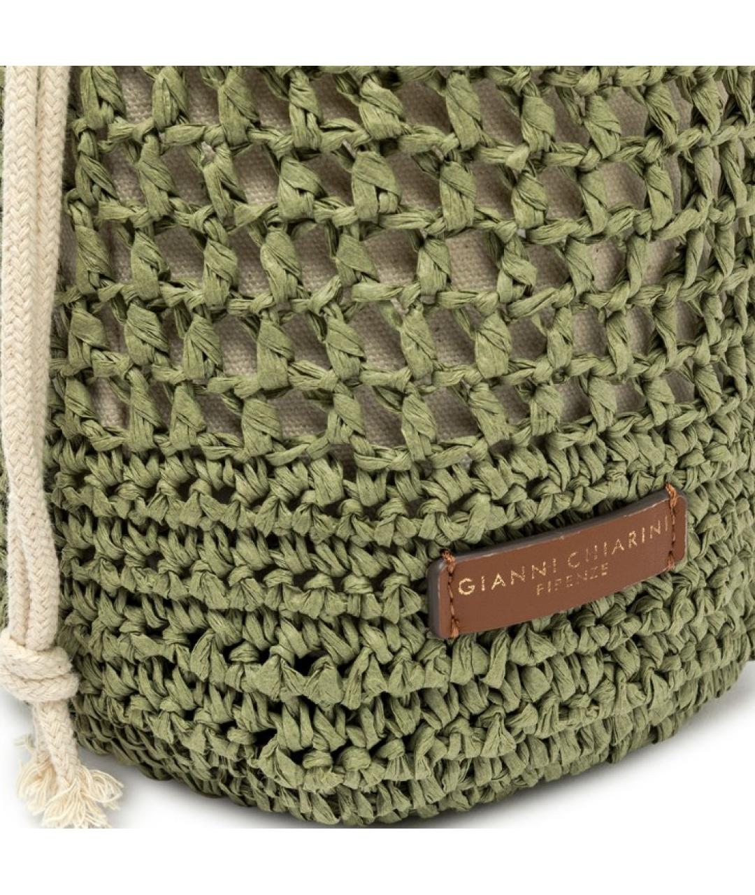 Gianni Chiarini Зеленая пелетеная сумка тоут, фото 5