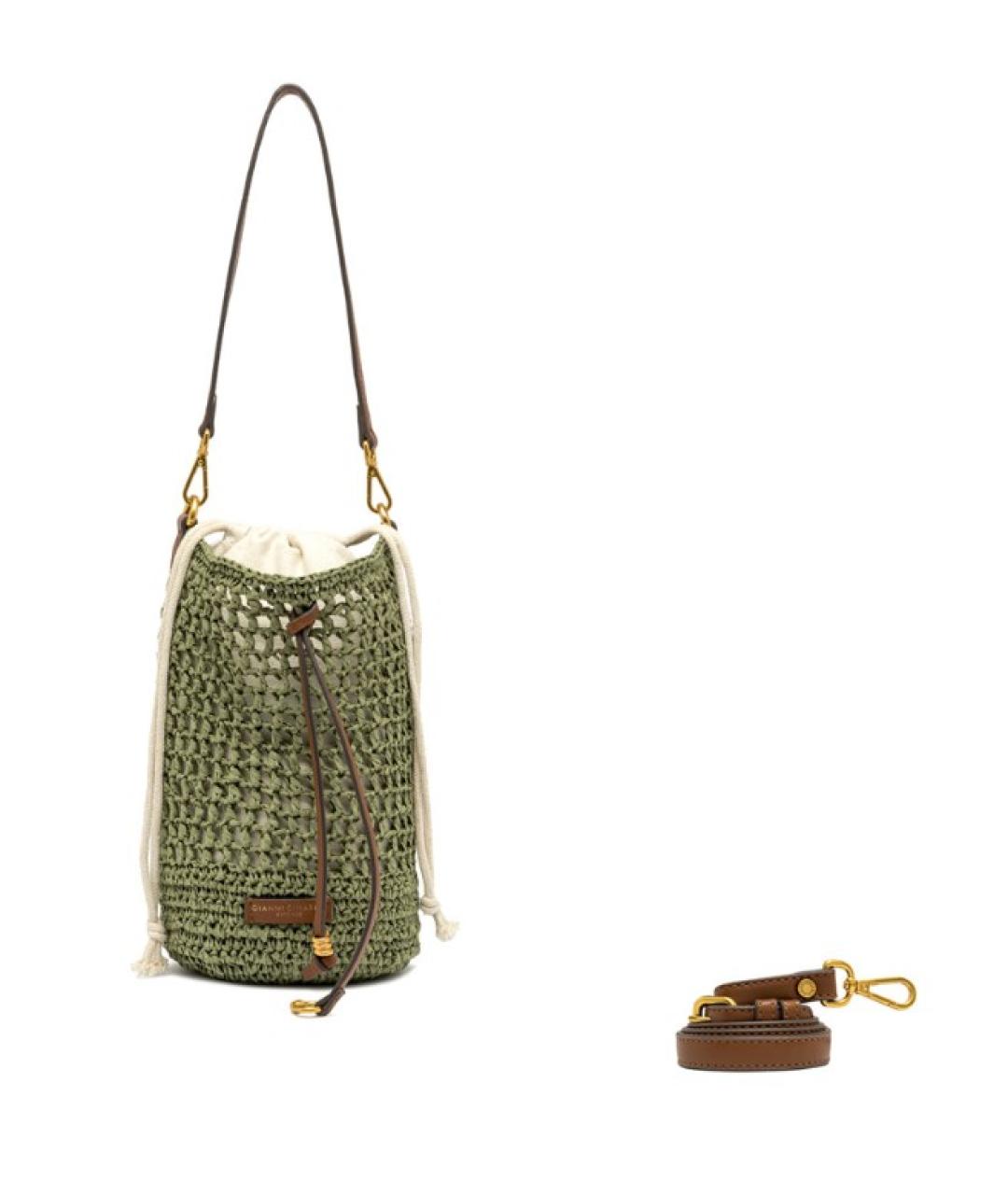 Gianni Chiarini Зеленая пелетеная сумка тоут, фото 1