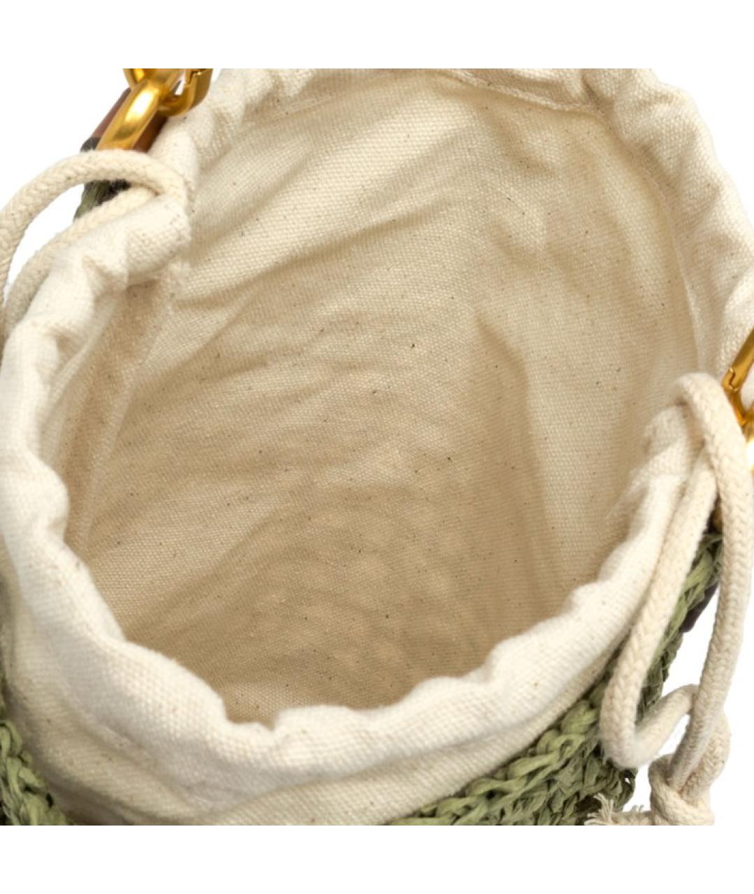 Gianni Chiarini Зеленая пелетеная сумка тоут, фото 4