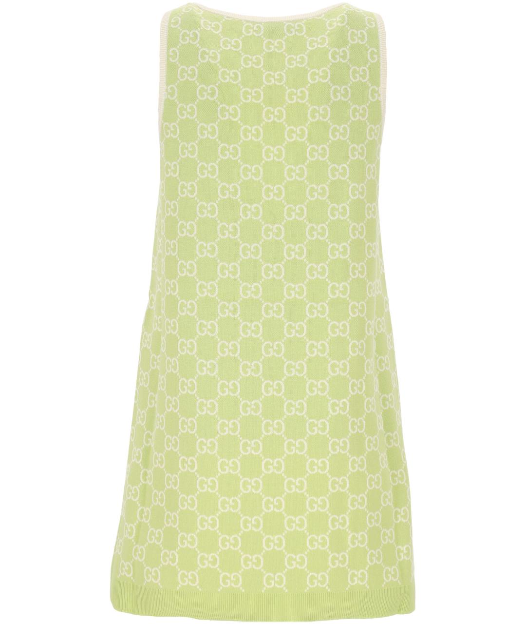 GUCCI Салатовыое хлопковое повседневное платье, фото 3