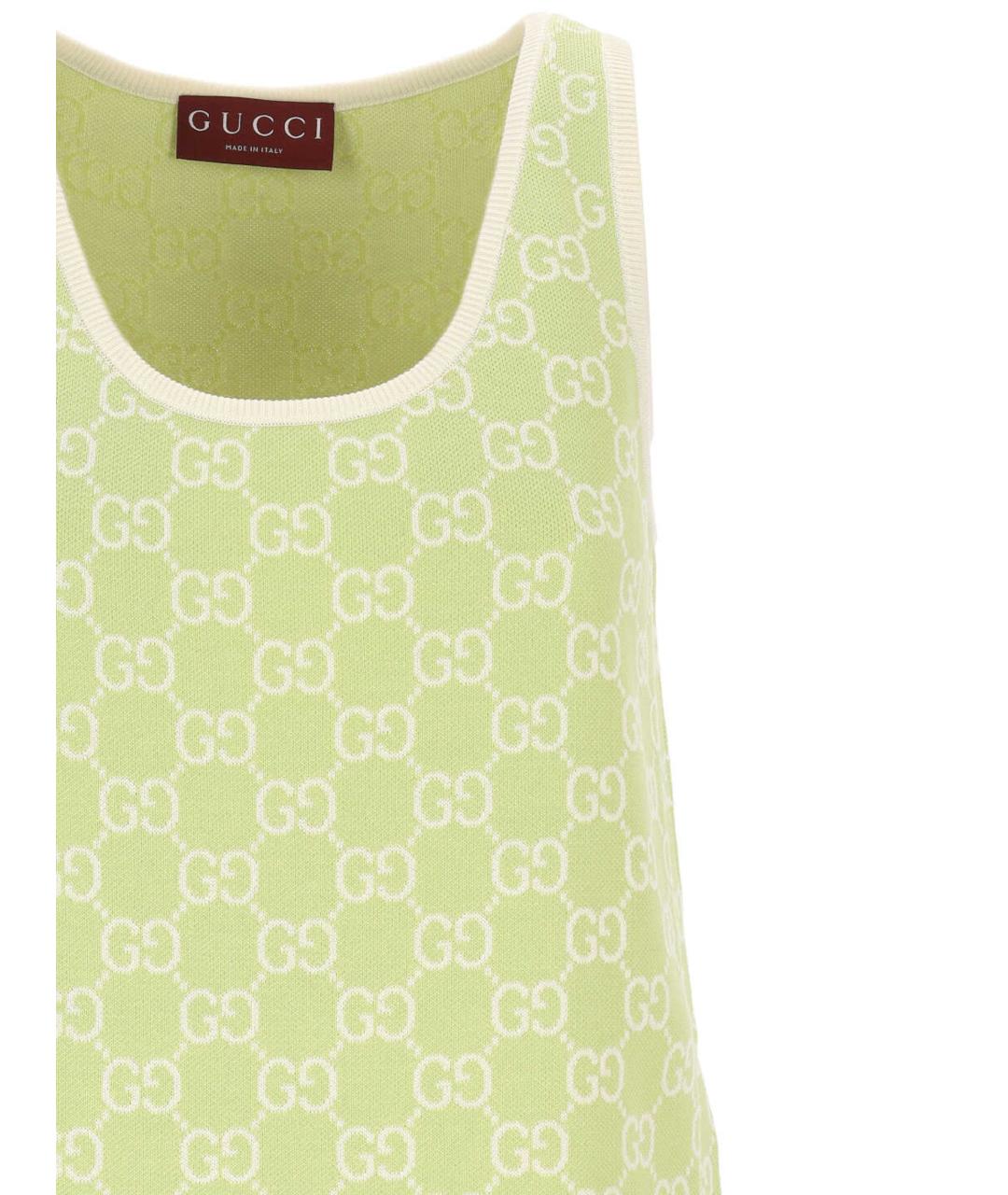 GUCCI Салатовыое хлопковое повседневное платье, фото 2