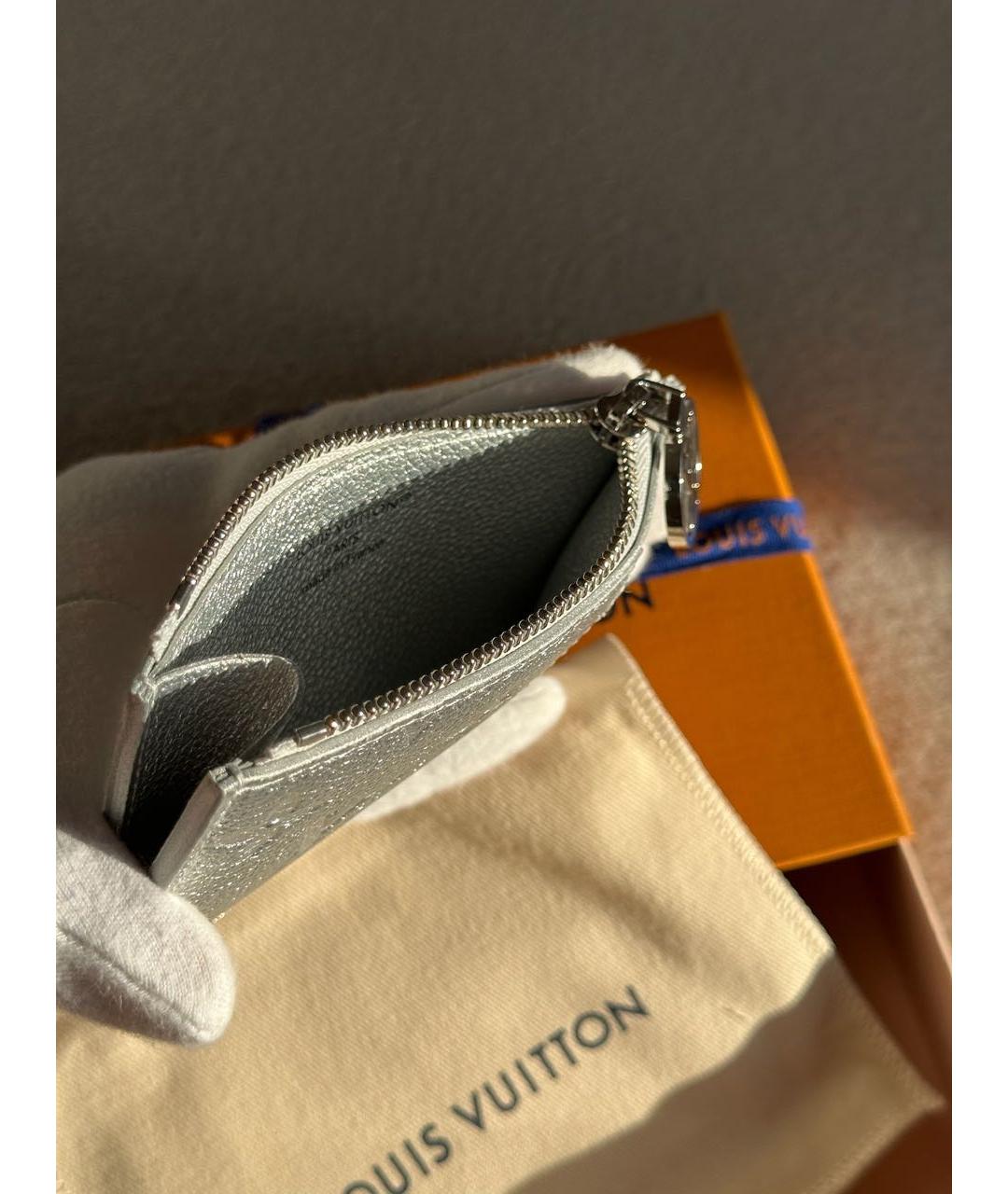 LOUIS VUITTON Серебрянный кожаный кардхолдер, фото 4