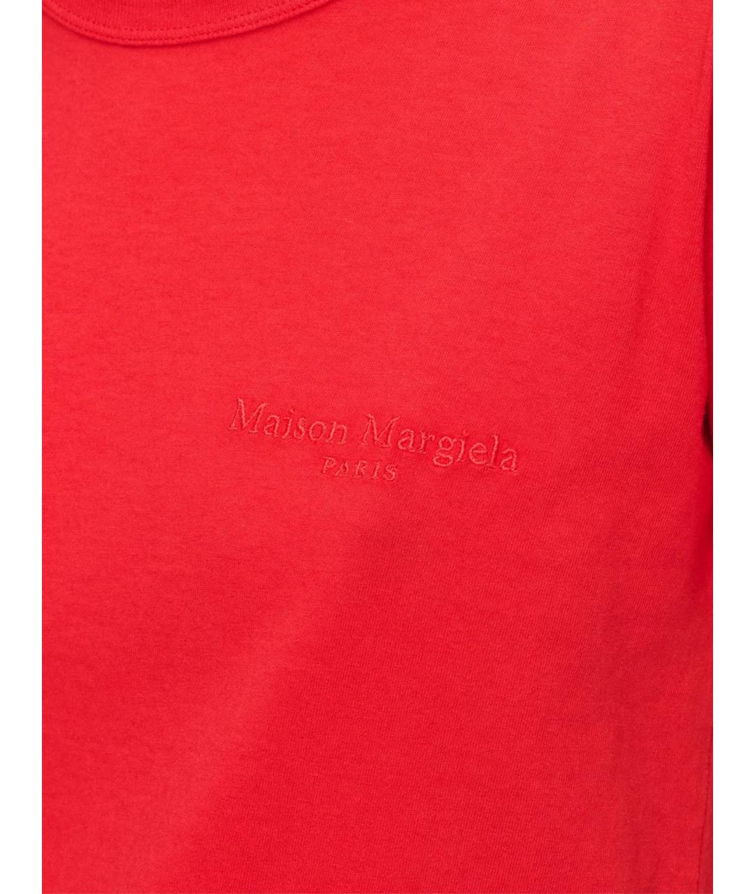 MAISON MARGIELA Красная хлопковая футболка, фото 2