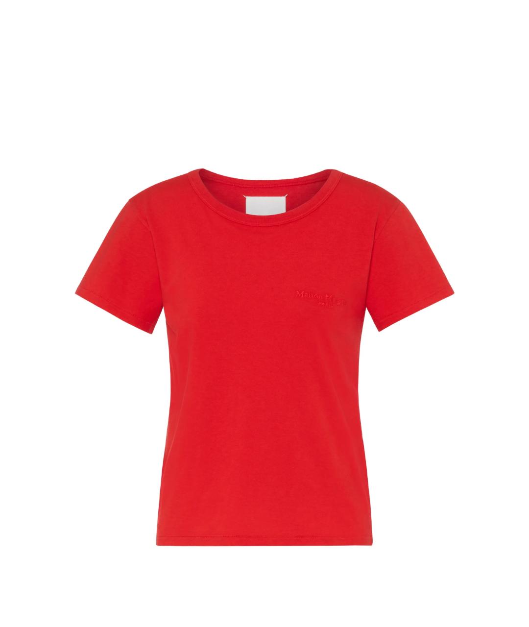MAISON MARGIELA Красная хлопковая футболка, фото 1