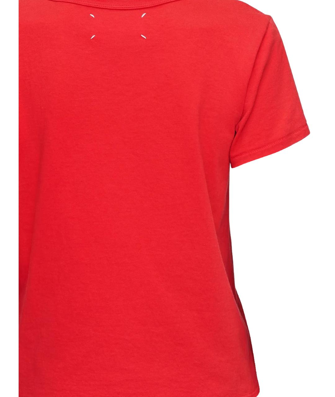 MAISON MARGIELA Красная хлопковая футболка, фото 3
