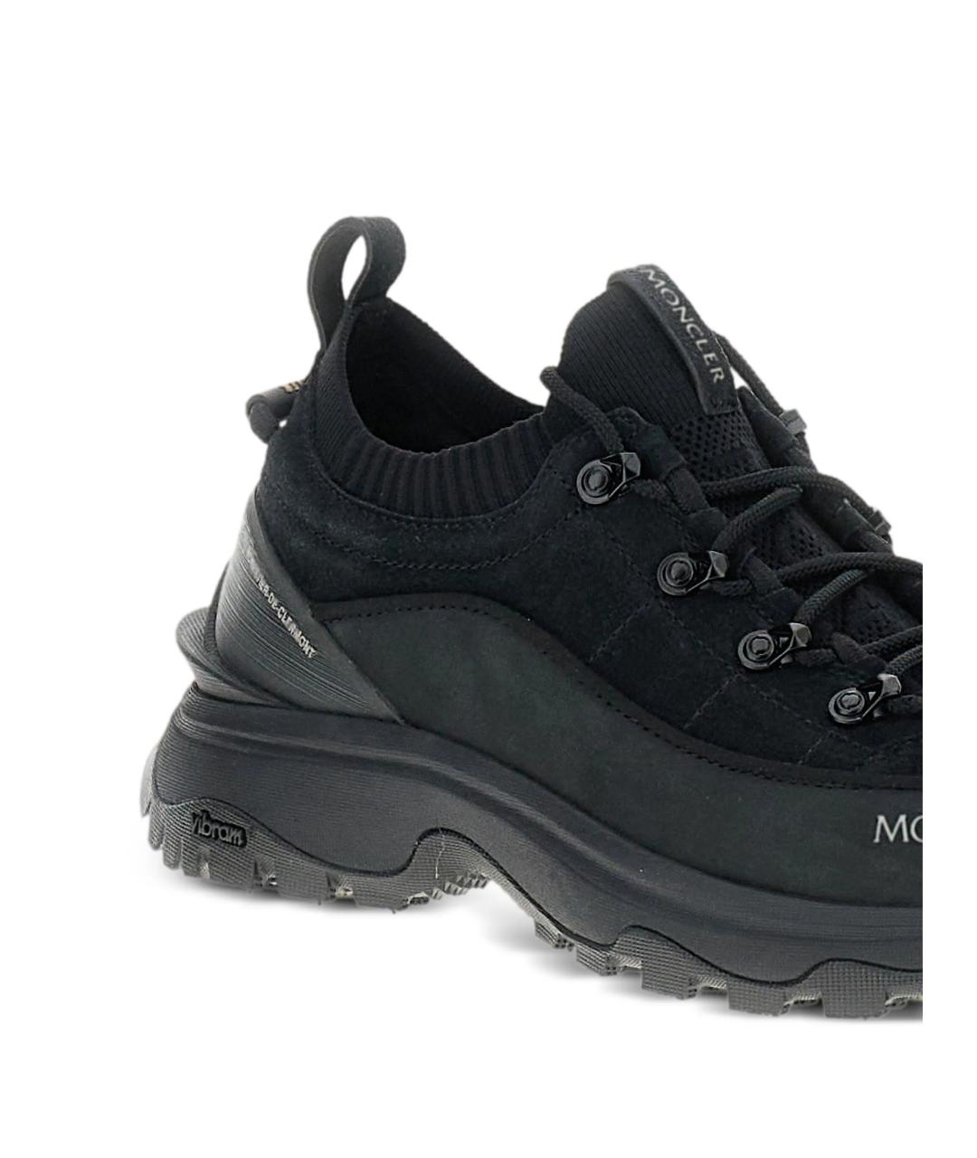 MONCLER Черные низкие кроссовки / кеды, фото 4