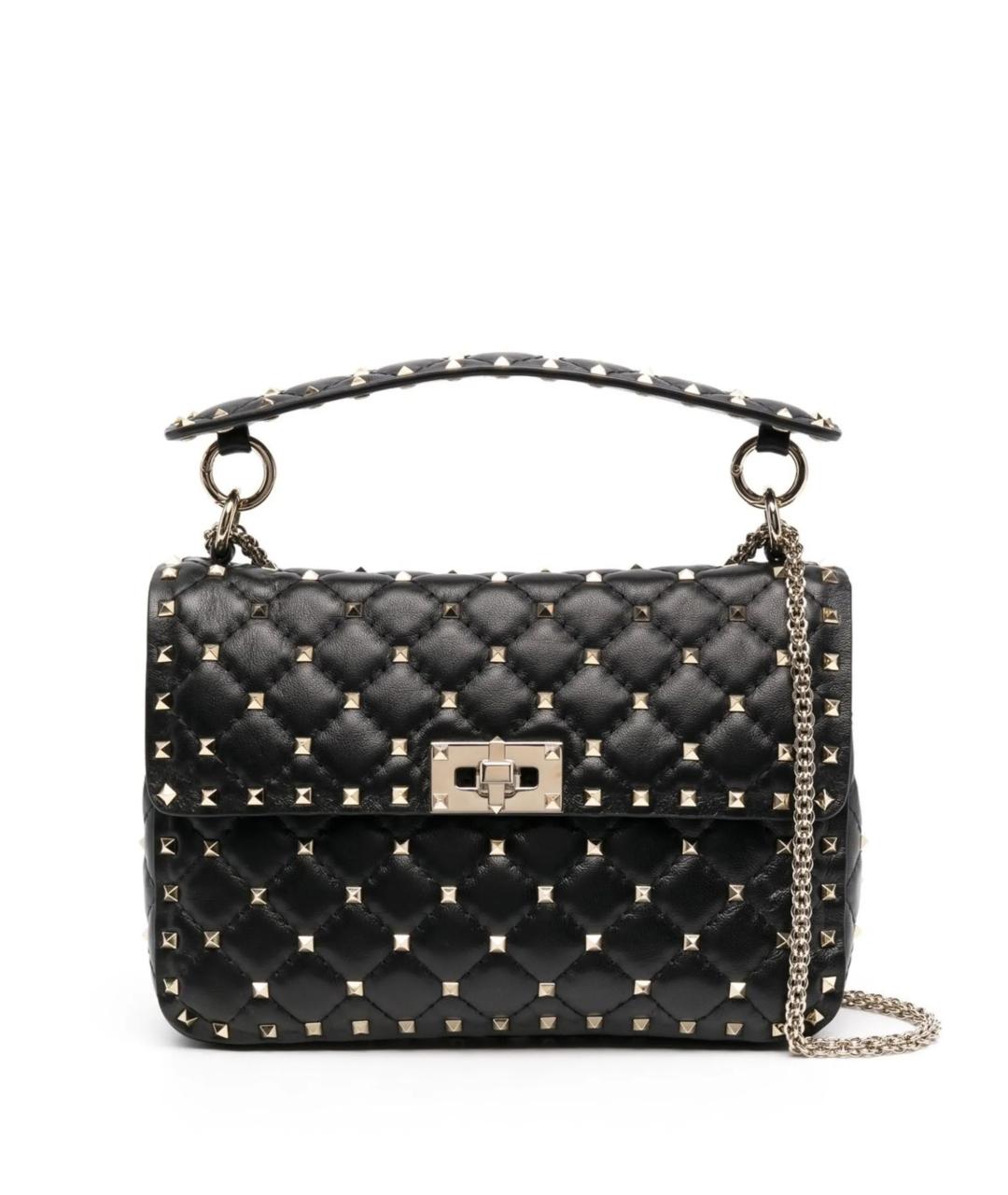 VALENTINO Черная кожаная сумка через плечо, фото 1