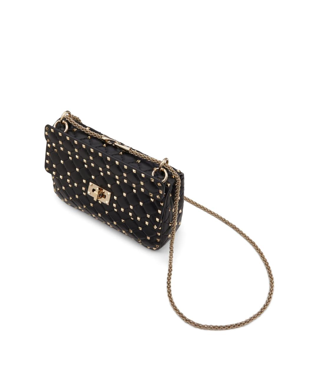 VALENTINO Черная кожаная сумка через плечо, фото 3