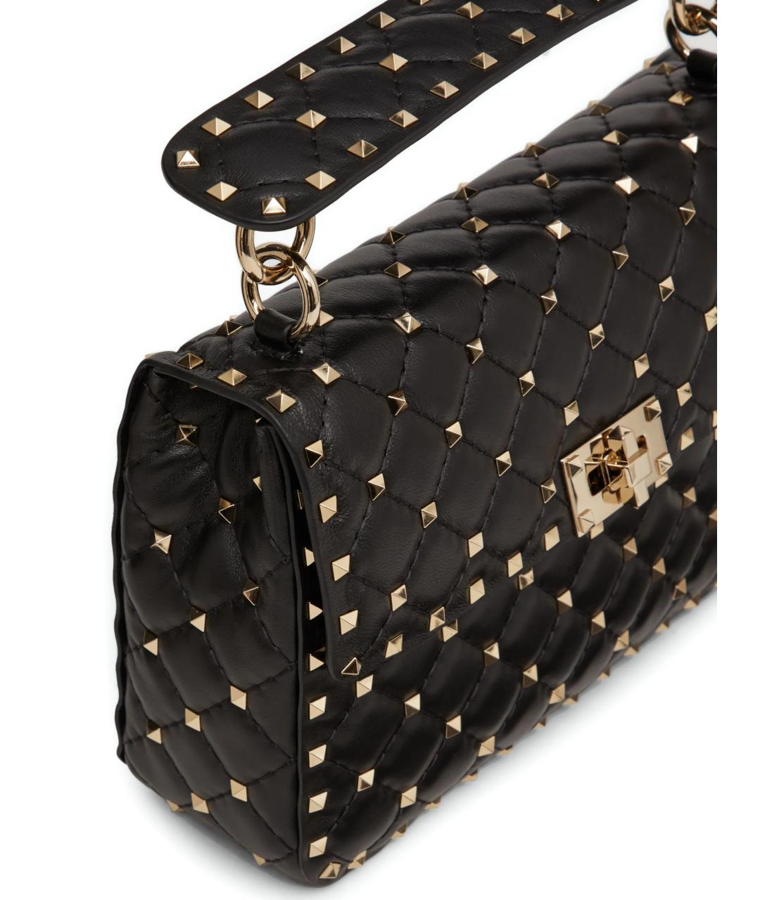 VALENTINO Черная кожаная сумка через плечо, фото 4