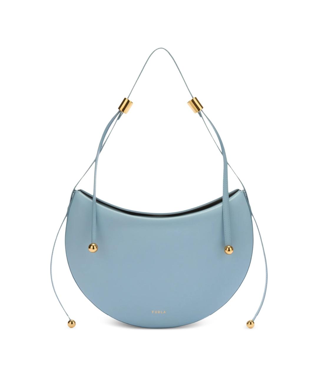 FURLA Голубая кожаная сумка через плечо, фото 1