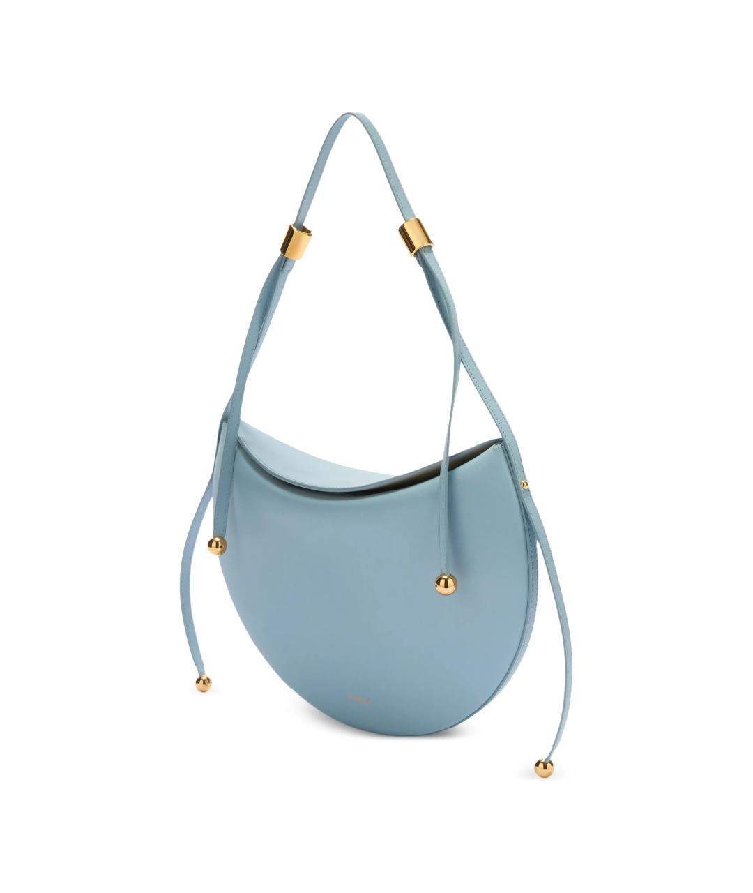 FURLA Голубая кожаная сумка через плечо, фото 2