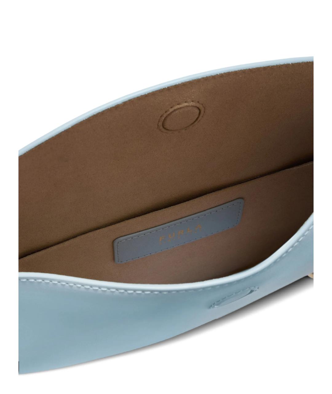 FURLA Голубая кожаная сумка через плечо, фото 5