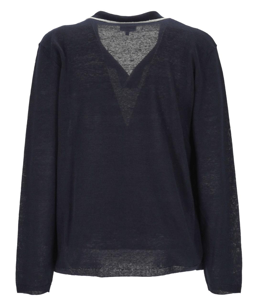 GIORGIO ARMANI Синее поло с длинным рукавом, фото 3